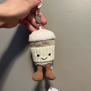NWT Jellycat Cute Coffee-to-go Plush Keychain Charm